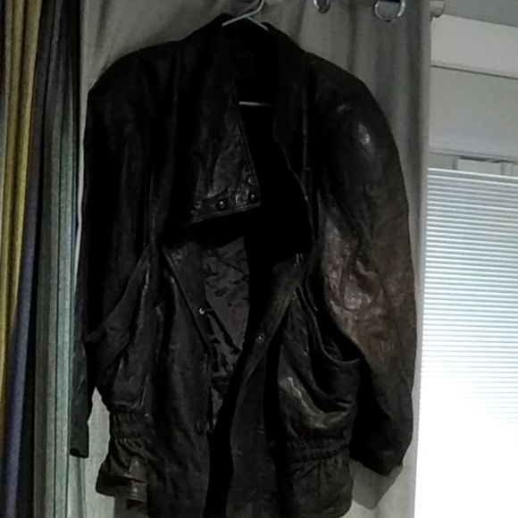 Vintage Double Breasted PCFL Leather Jacket - Picture 1 of 8